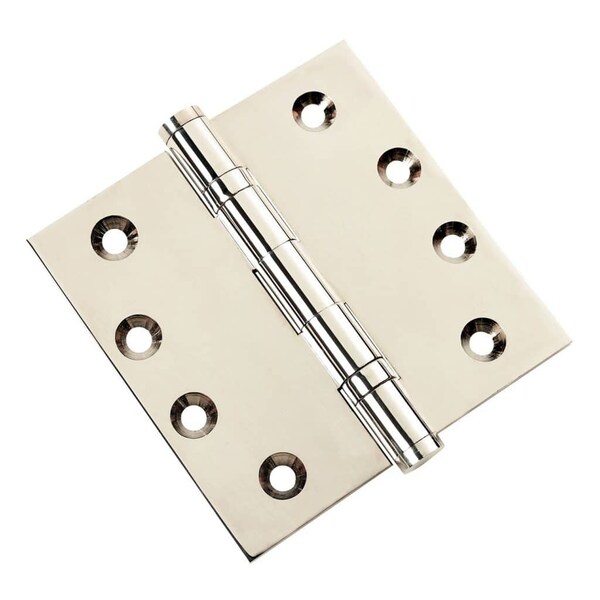 Embassy 4-1/2 x 4-1/2 Solid Brass Ball Bearing Hinge, Polished Nickel Finish with Flat Tips 4545BBUS14F-1 - main
